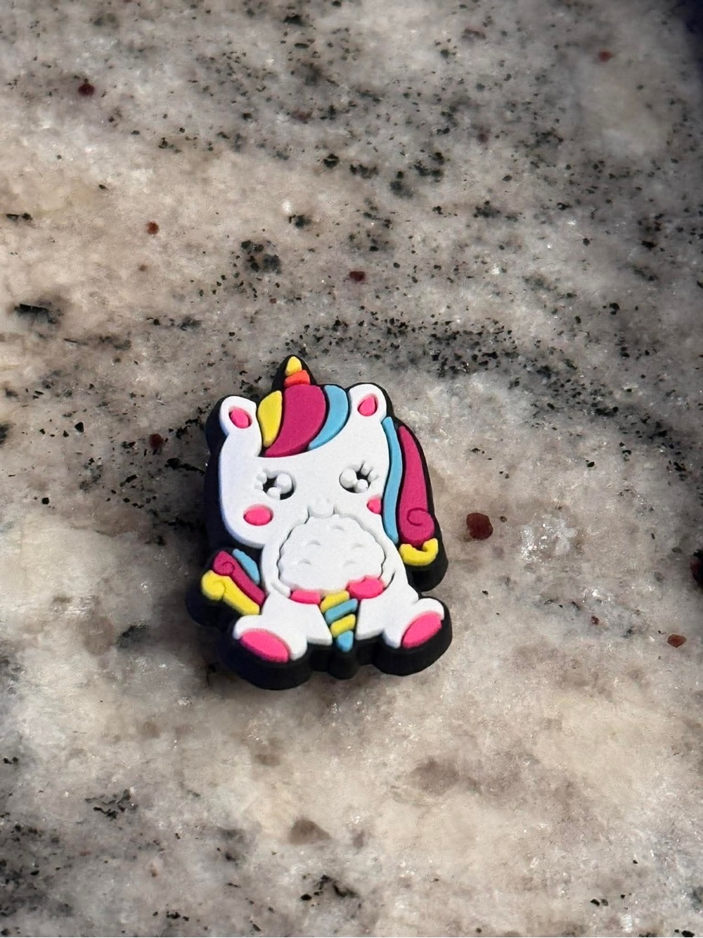 CROCS Kids Unicorn Jibbitz Charm in White, Pink, Blue & Yellow